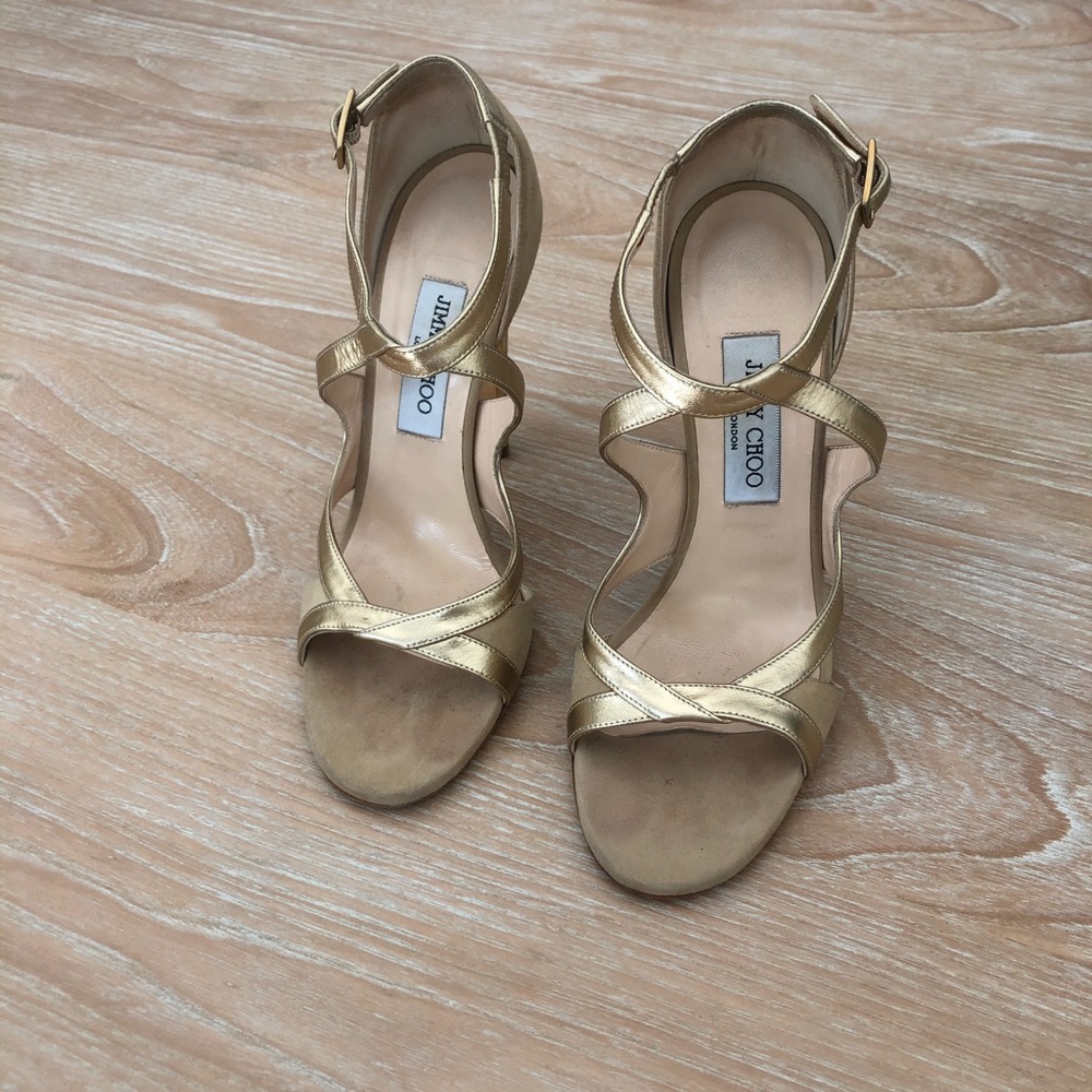 Jimmy Choo suede and leather heel Sandals